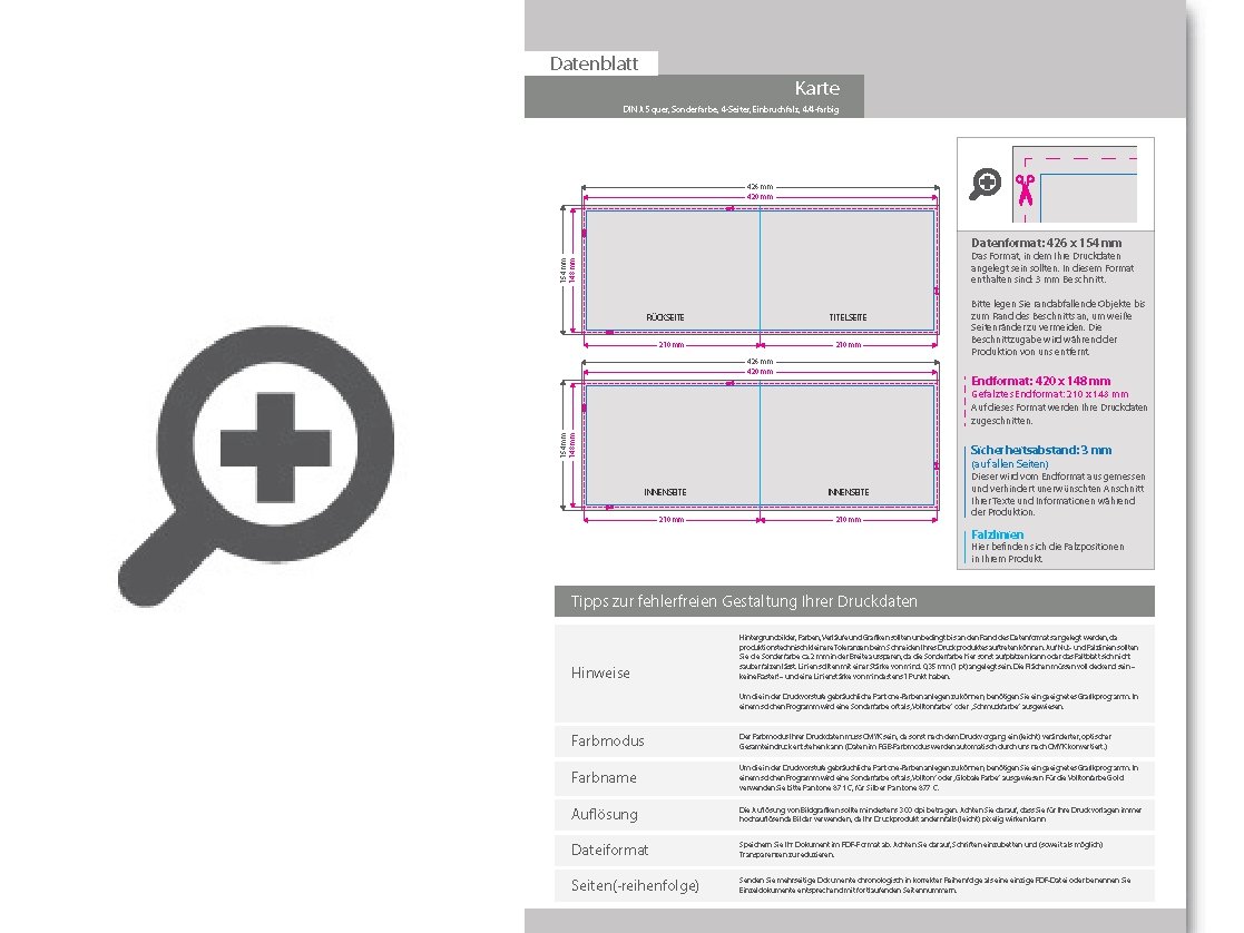 Product Bild taufkarte_din_a5_quer_4-seiter_4_4_farbig_+_sonderfarbe_gold