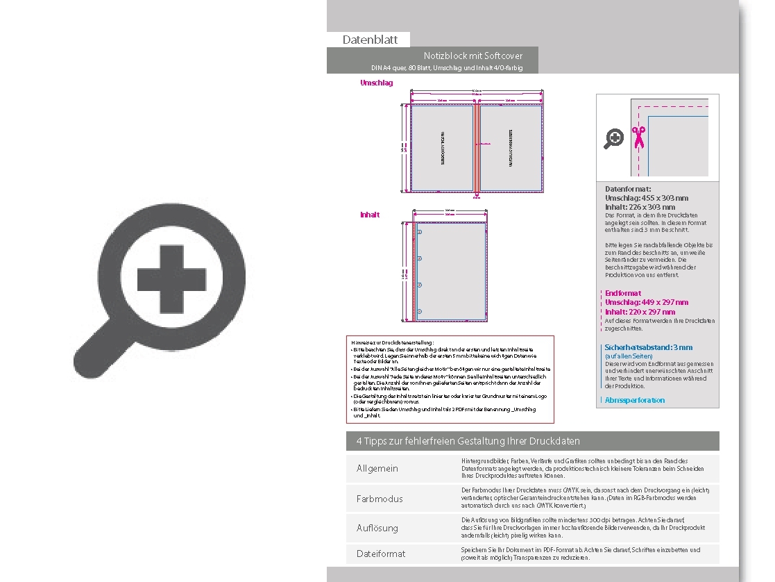 Product Bild block_mit_softcover__din_a4_quer__80_blatt__umschlag_und_inhalt_4_0-farbig_cmyk_einseitig_bedruckt